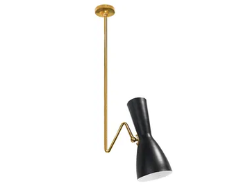 WORMHOLE 07 Duo - Swivel brass pendant lamp by Il Bronzetto - view 2